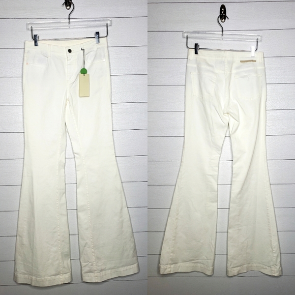 Stella Mccartney White Mid-Rise Flare JeansSZ 29 - Picture 2 of 6